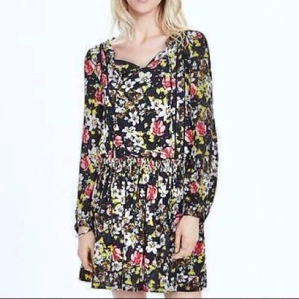 Banana Republic chiffon lined floral dress sz 14